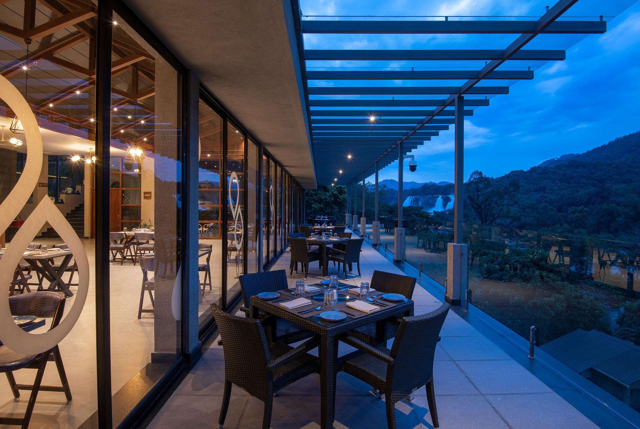 Elegant outdoor dining with scenic view