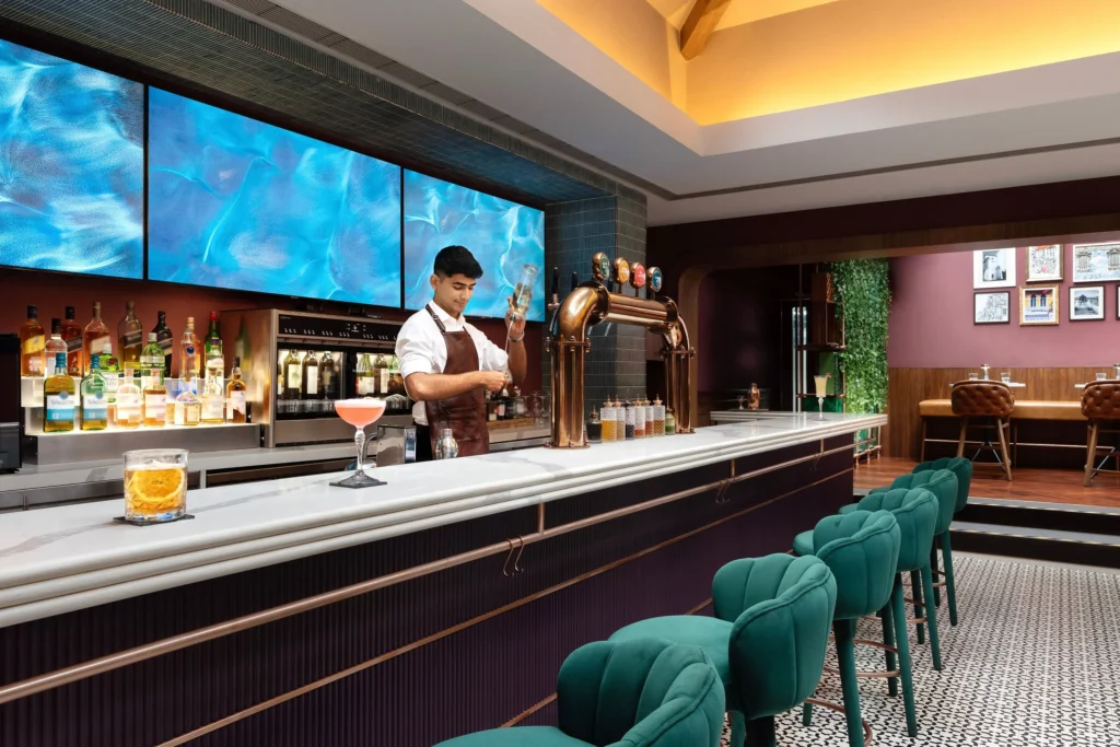 Elegant bar with stylish seating.